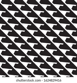 Seamless pattern with oblique black geometric forms.