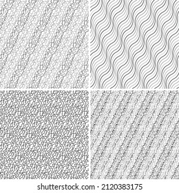 seamless pattern with oblique black lines4 different vector patterns in the same package(eps). One pattern is paid and 3 are free (white dividing lines)