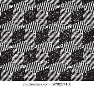 Seamless pattern with oblique black rhombuses. Seamless vector illustration eps 10.
