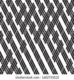 Seamless pattern with oblique black segments