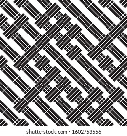 Seamless pattern with oblique black segments