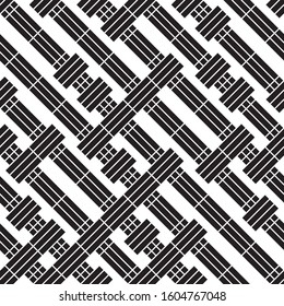 Seamless pattern with oblique black segments