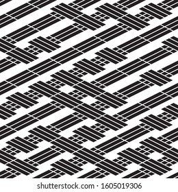 Seamless pattern with oblique black segments