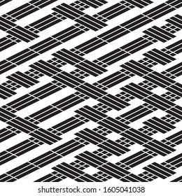 Seamless pattern with oblique black segments