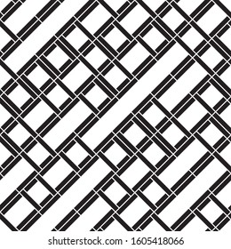 Seamless pattern with oblique black segments