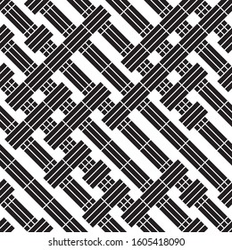 Seamless pattern with oblique black segments