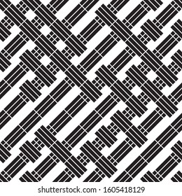 Seamless pattern with oblique black segments