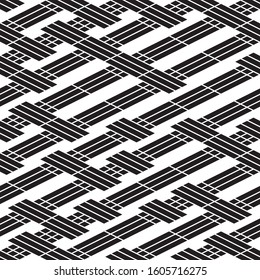 Seamless pattern with oblique black segments