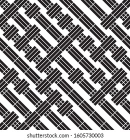 Seamless pattern with oblique black segments