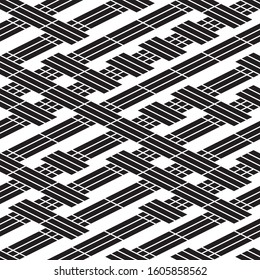 Seamless pattern with oblique black segments