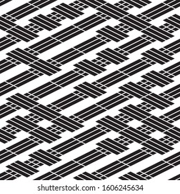 Seamless pattern with oblique black segments