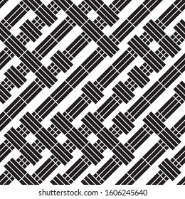 Seamless pattern with oblique black segments