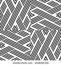 Seamless pattern with oblique black segments
