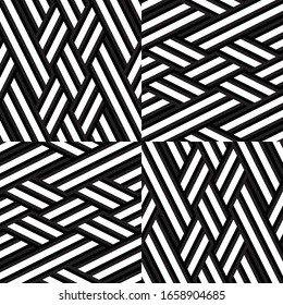 Seamless pattern with oblique black segments