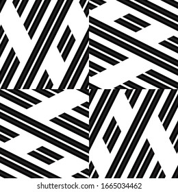 Seamless pattern with oblique black segments