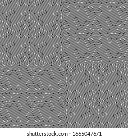 Seamless pattern with oblique black segments