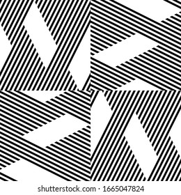 Seamless pattern with oblique black segments
