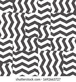 seam;less pattern with oblique black segments