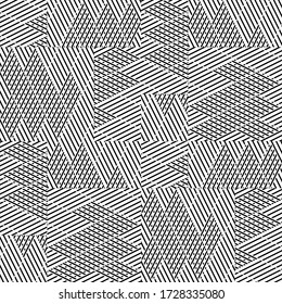 Seamless pattern with oblique black segments
