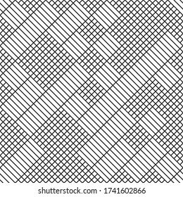 Seamless pattern with oblique black segments