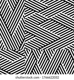 Seamless pattern with oblique black segments
