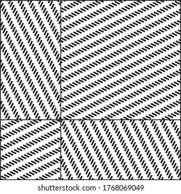 Seamless pattern with oblique black segments