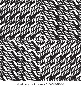 Seamless pattern with oblique black segments