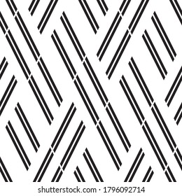 Seamless pattern with oblique black segments