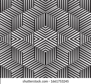 Seamless pattern with oblique black segments(cube)