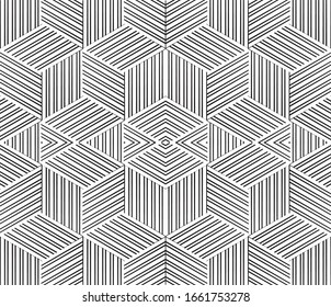 Seamless pattern with oblique black segments(cube)