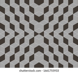 Seamless pattern with oblique black segments(cube)