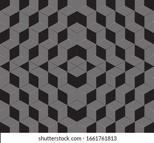 Seamless pattern with oblique black segments(cube)