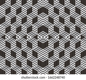 Seamless pattern with oblique black segments(cube)