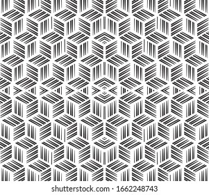 Seamless pattern with oblique black segments(cube)