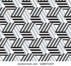 Seamless pattern with oblique black segments(cube)