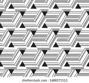 Seamless pattern with oblique black segments(cube)