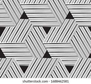 Seamless pattern with oblique black segments(cube)