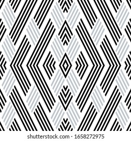 Seamless pattern with oblique black and silver gray segments
