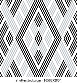 Seamless pattern with oblique black and silver gray segments