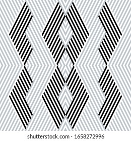 Seamless pattern with oblique black and silver gray segments