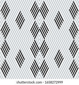 Seamless pattern with oblique black and silver gray segments