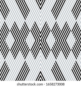 Seamless pattern with oblique black and silver gray segments