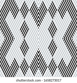 Seamless pattern with oblique black and silver gray segments