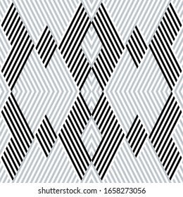 Seamless pattern with oblique black and silver gray segments
