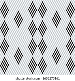 Seamless pattern with oblique black and silver gray segments