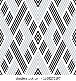 Seamless pattern with oblique black and silver gray segments