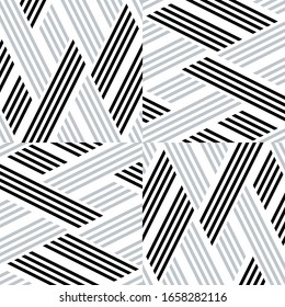 Seamless pattern with oblique black and silver gray segments