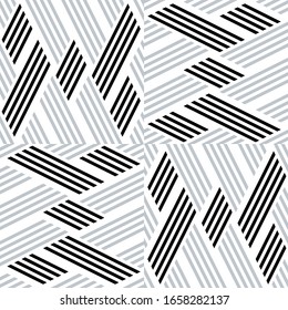 Seamless pattern with oblique black and silver gray segments