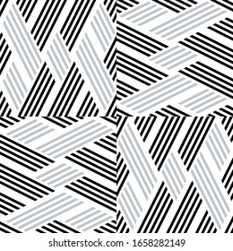 Seamless pattern with oblique black and silver gray segments
