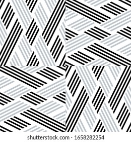 Seamless pattern with oblique black and silver gray segments